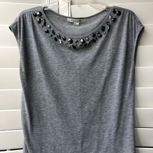 Forever 21 Grey Beaded Top